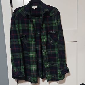 Plaid Button Down Shirt - Green and Black